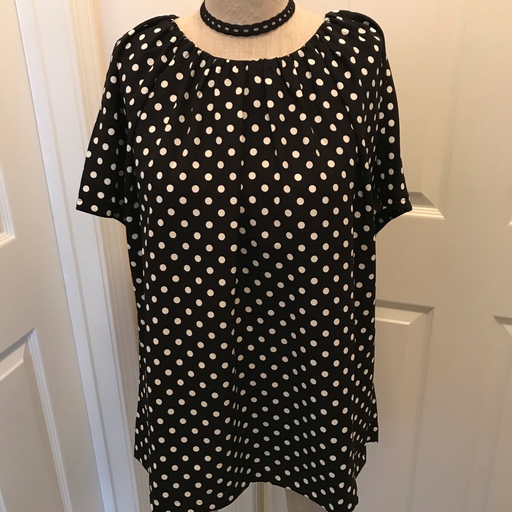 Ann Taylor smocked short sleeve blouse